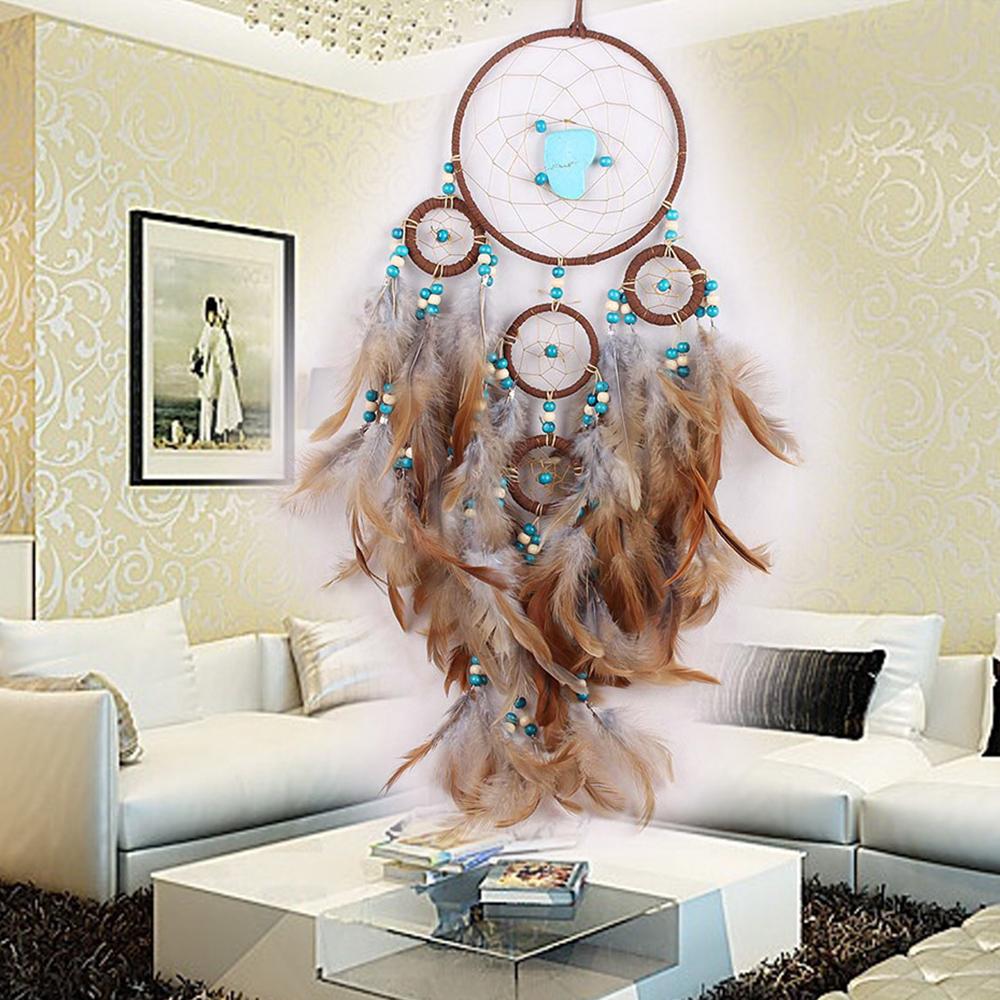 New Hand-Made Dream Catchers Net For Bedroom Brown Boho Dream Catcher Wall Decor