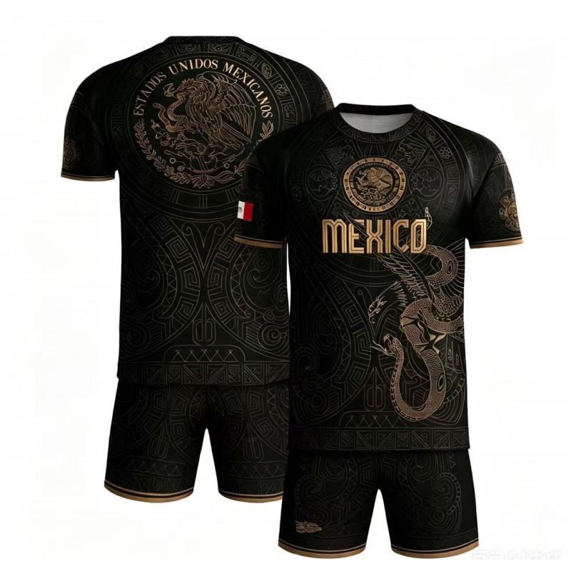 2026 Aztec Mexico Inspired Breathable 3D Digital Print Short Sleeve Soccer Jersey Casual Sport Tee Men