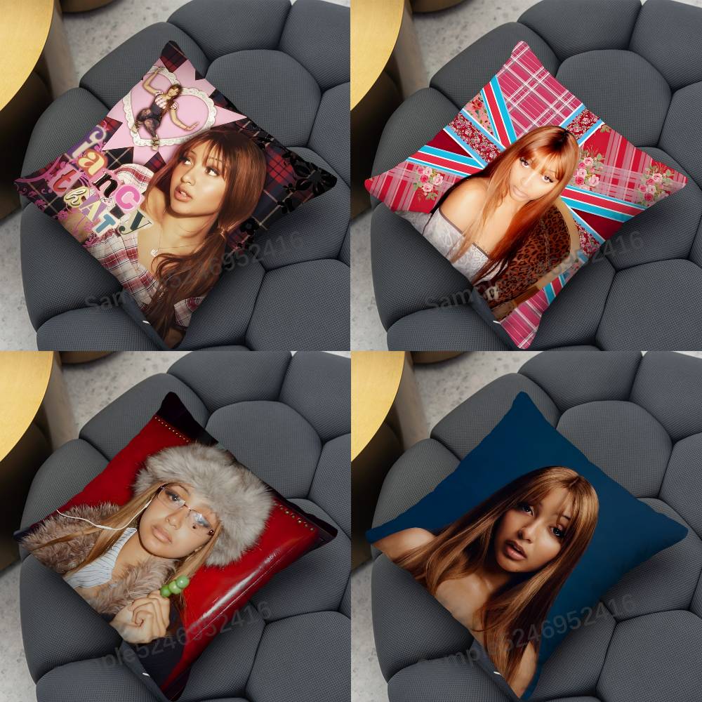 PPinkpantheress Singer Square Cushion Pillow Case Sofa BedroomLiving Room Backrest Multiple Sizes Washable Covers