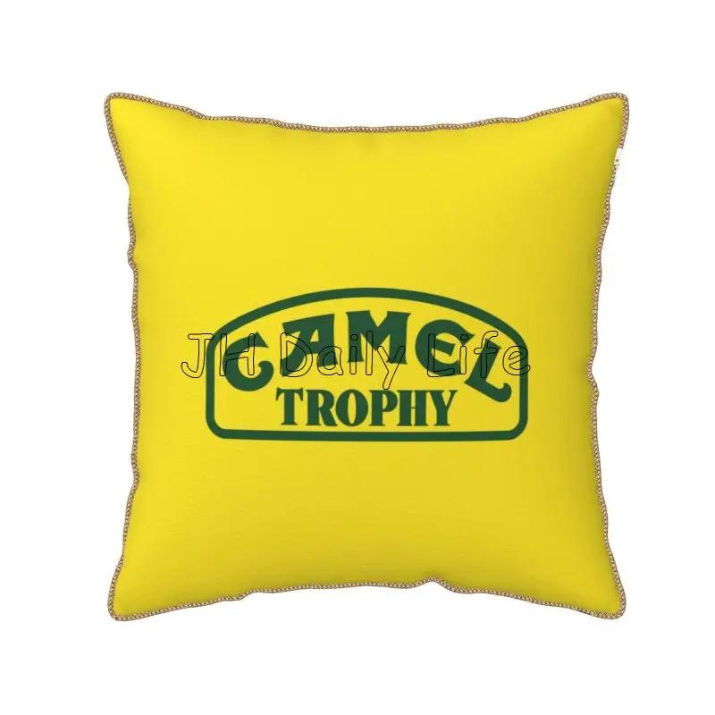 Camel Trophy Soft Velvet Pillow Cover x Inch Nordic Square Throw Pillow Case for Car Sofa Couch Bed Decor