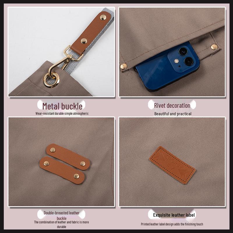 New Canvas Waterproof Oilproof Printed Apron for Kitchen, Studio, or Advertising with Logo