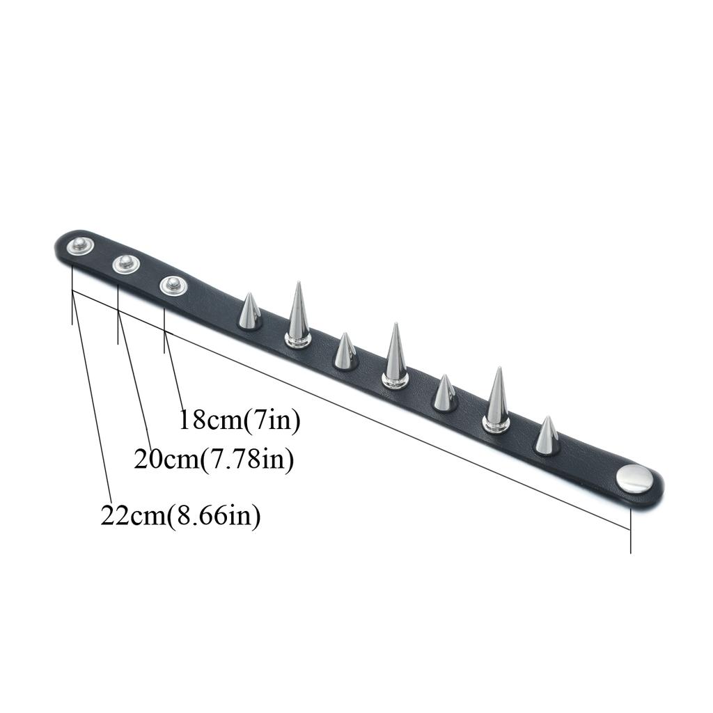 Кожаные браслеты с шипами для мужчин и женщин, панк-рок, металлические шипы, браслет с заклепками, готическая, эмо, гранж, наручные украшения