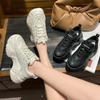 Новые кроссовки с толстой подошвой, увеличивающие рост, весна-осень 2024 года, повседневные, на шнуровке, универсальные, модные, спортивные, кроссовки
