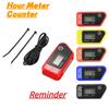 Водонепроницаемый ЖК-таймер-счетчик черного / красного цвета для напоминания о техническом обслуживании мотоцикла/квадроцикла/моторной лодки/газонокосилки