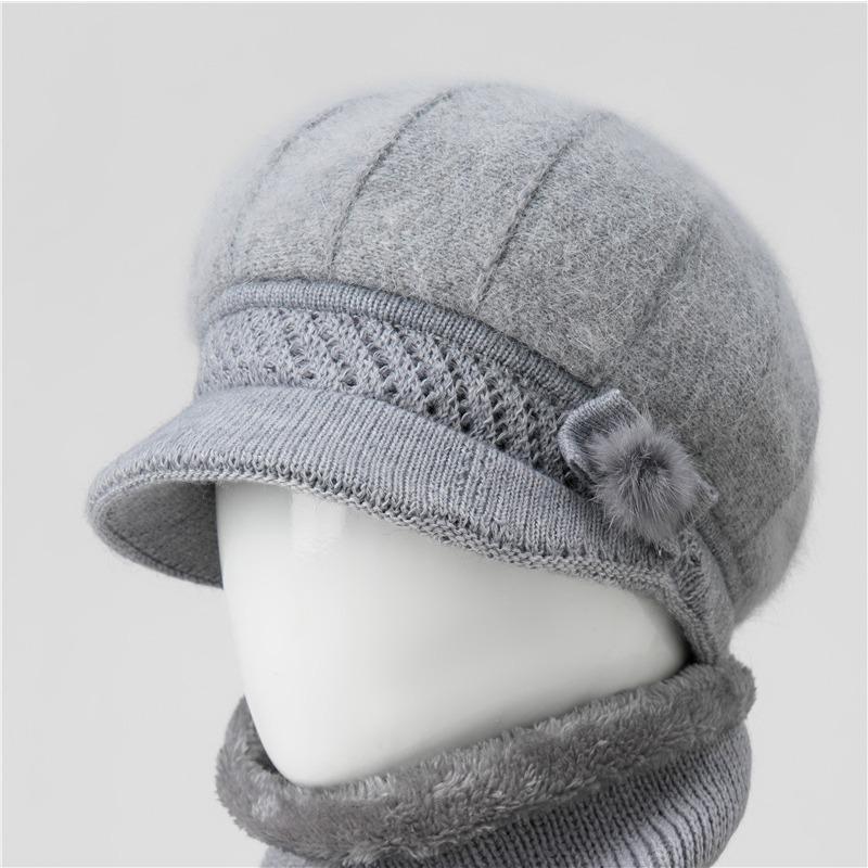 Женские шляпы осенне-зимние шерстяные шапки теплые шапки с утиным язычком для пожилых бабушек хлопковые шапки для пожилых матерей среднего возраста