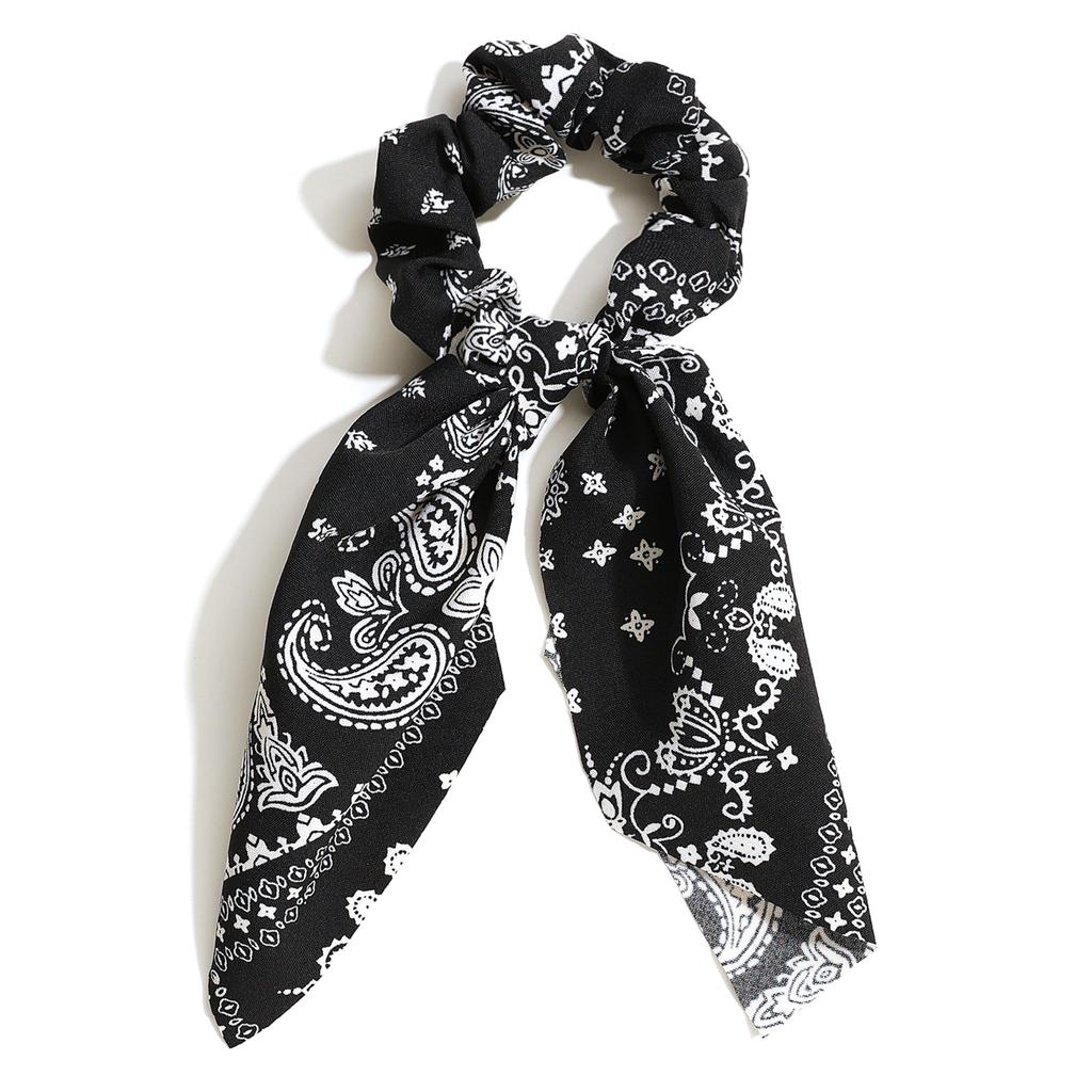 1/2Pcs Satin Leopard Print & Paisley Hair Scrunchie & Hair Accessory Set Hair Ties Ponytail Holders Hair Elastics Hair Bands
