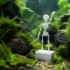 Аэратор-украшение для аквариума "Танцующий скелет", 3D-печатное подвижное украшение-череп, Хэллоуин, Готическое декоративное аэраторное украшение