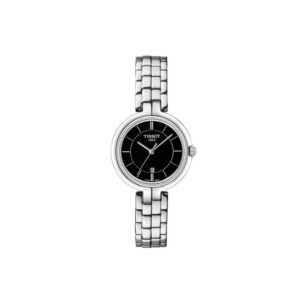 Tissot Коллекция Flamenco Кварцевый механизм Водонепроницаемость 50 метров Женские часы 30 мм Черный циферблат T094.210.11.051.00