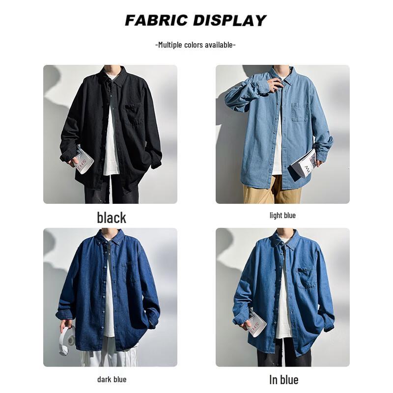 MEDE Men's Japanese Retro Casual Long-Sleeve Shirt