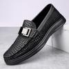 Мужские туфли из натуральной кожи с узором под крокодила, повседневные, для торжественного случая, на плоской подошве, нескользящие, мягкие, мужские туфли для вождения, мокасины