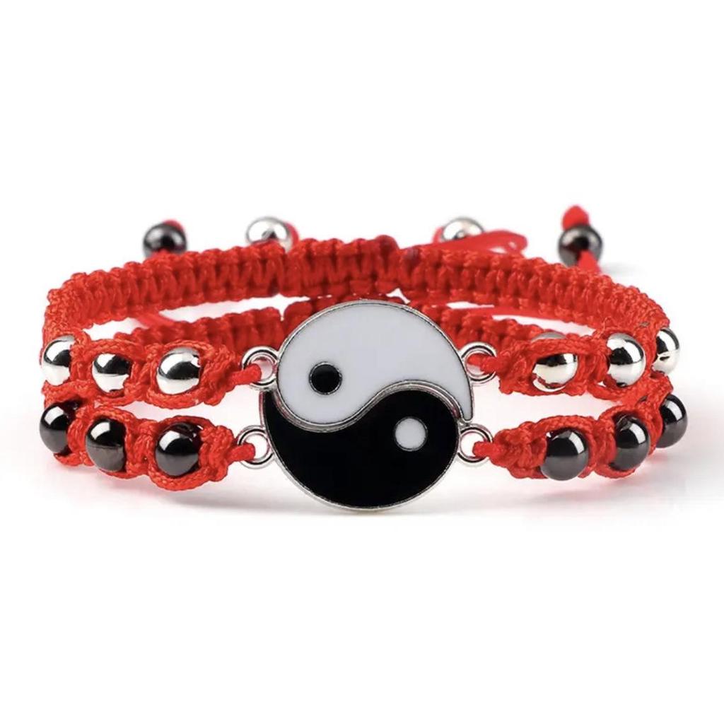 Tai Chi Yin Yang Dragon Magnetic Hand-woven Couple Bracelet