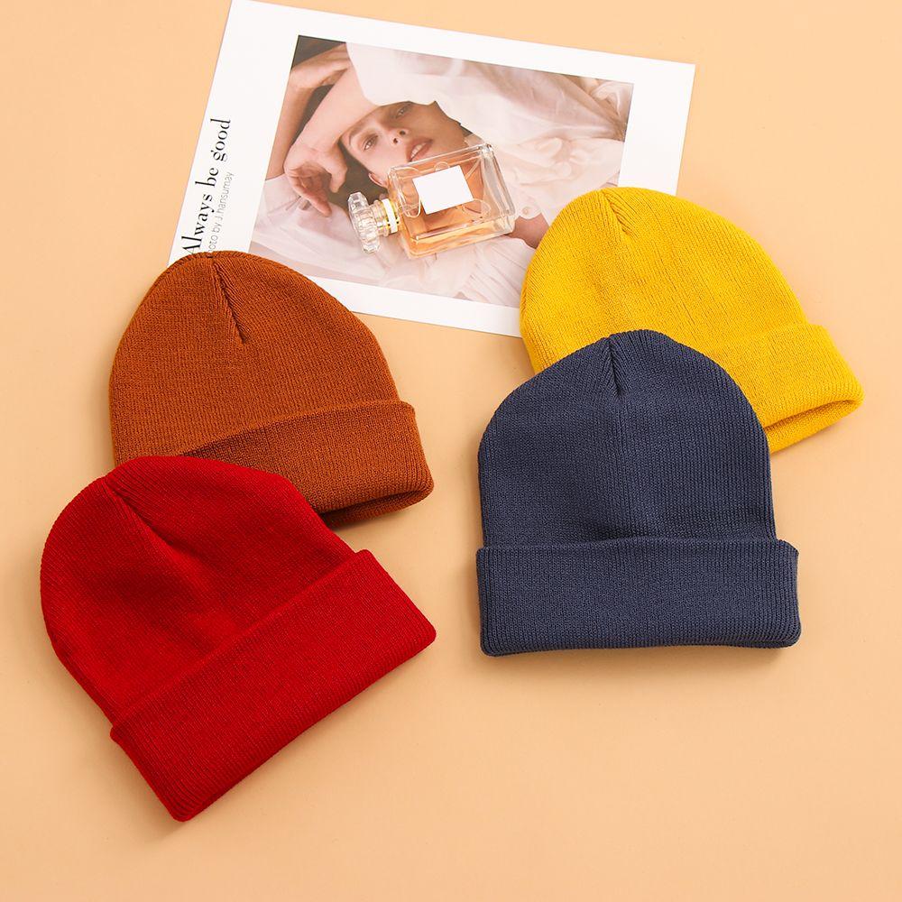 New Solid Cute Woman/Men Knitted Beanies Female Beanie Caps Winter Autumn Hats Warmer Bonnet