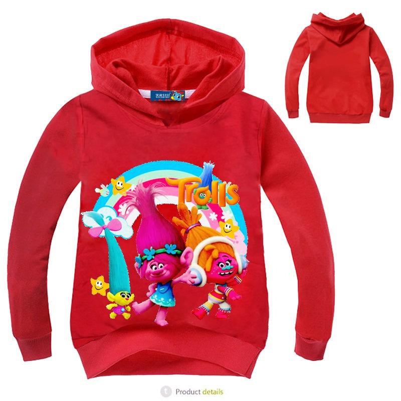 Kids Trolls Print Hoodie Cotton Pullovers Coat Jacket Gift Yrs
