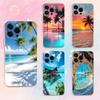 Морские Тропические Пальмы Пляж Чехол для Телефона Для iPhone 17,16,15,14,13,12,11 Plus,Pro,Max,XR,XS,Plus,E,SE4,Mini Прозрачный Чехол