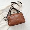 Ретро Бостон Большая вместимость женская сумка через плечо из мягкой искусственной кожи, однотонная женская сумка через плечо, сумки