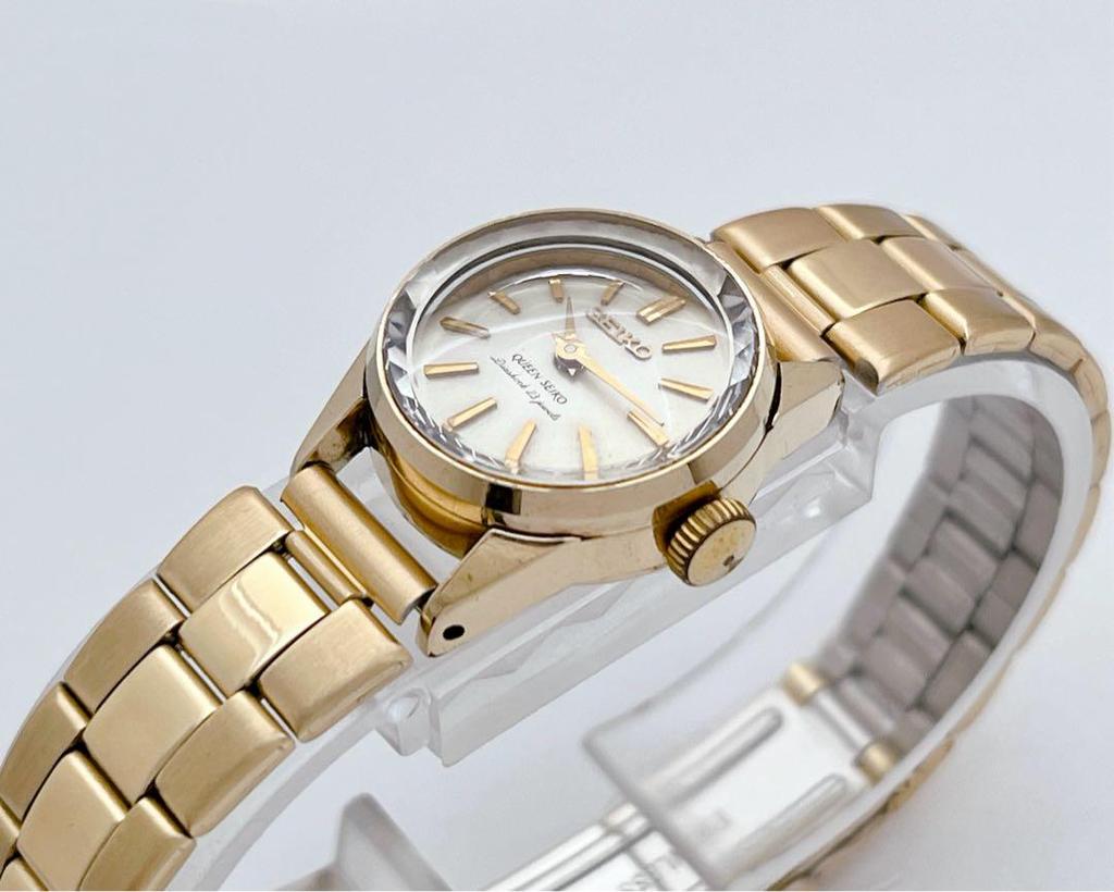 [USED] SEIKO Queen Seiko Hand-wound Crown Medallion Cut Glass Gold