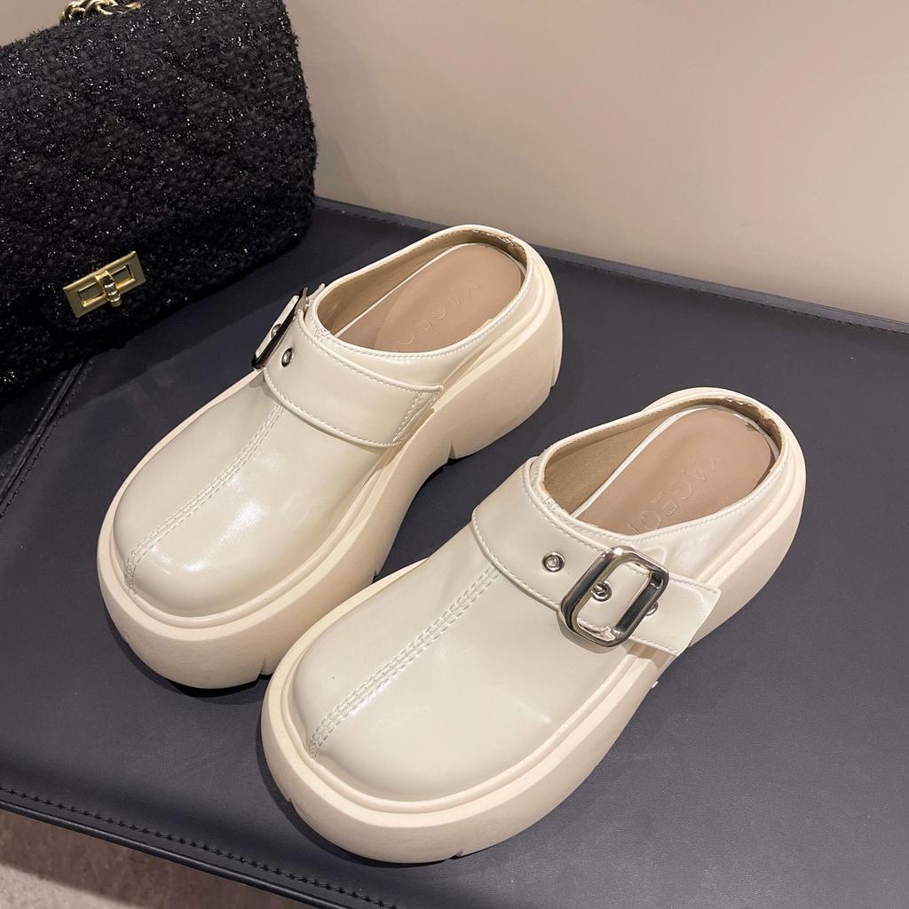 Fashion Platform Mules Slipper Shoes Women Slingback Slippers Shoes 2025 New Spring Summer Casual Flat Bottom Walking Flip Flops Female