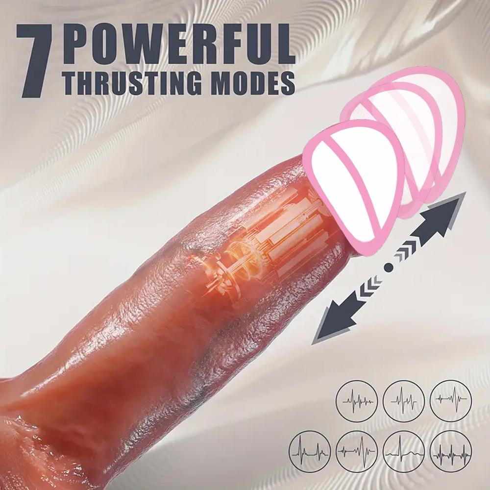 Толстый Большой Дильдо Пенис Контроль Телескопический Вибратор Реалистичная Точка G Вагина Мастурбация Эротический Член Секс-Игрушки Секс-Машины Гей