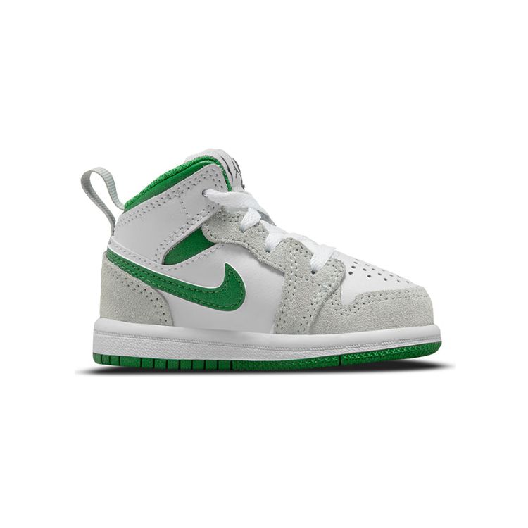 Air Jordan 1 Mid SE TD Grey Pine Green Детские кроссовки Белые светло-дымчато-серые DC7250-103
