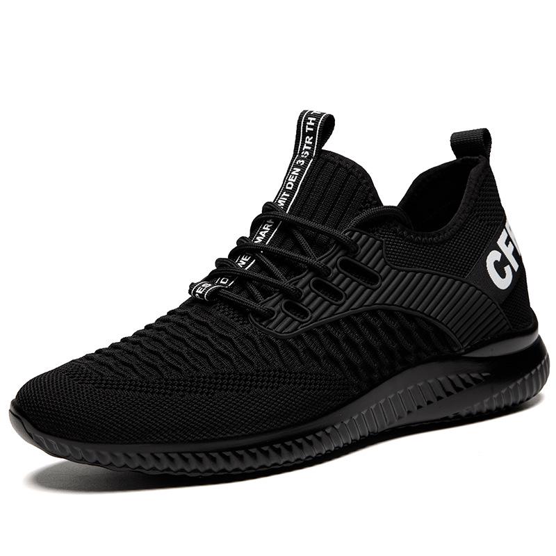 9017 Men's Height-Boosting Low-Top Running Shoes, Flyknit Mesh, Thick Sole, Casual Spring/Summer Jogging Sneakers