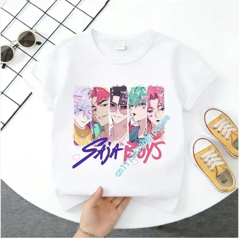 2026 New K-POP Saja Boys Print Short-Sleeved Spring Summer Clothing for Boys and Girls Cute Cotton T-shirt for Boys and Girls