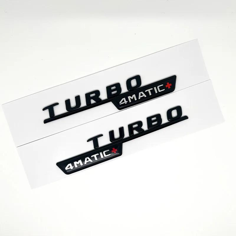 3D ABS Glossy Black Car Fender Badge Turbo 4MATIC Sticker Rear Trunk AMG Emblem A45 Logo For Mercedes Benz A 45 AMG W176 W177 AB1