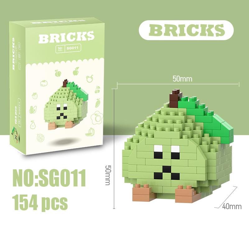 Мелкие детали, сборные строительные блоки, развивающие игрушки, фруктовый пазл, детские, для мальчиков и девочек, развивающие, маленькие украшения, подарки