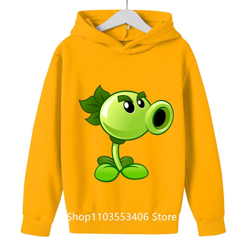 2025 Spring and Autumn Children's Hoodie Plants Vs. Zombies Fashion Clothing Boys Hoodie Pullover Girls Sweatshirt Casual Cartoo