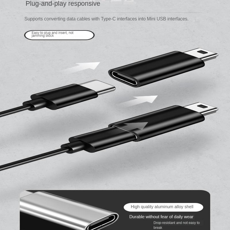 Мини-USB-адаптер, адаптер типа «гнездо-c» к разъему «мини-USB», конвертер для зарядки данных «мини-к TYPE-C»