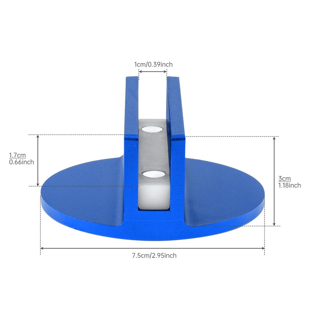 2pcs Universal Aluminum Groove Magnetic Jack Adapter Large Groove Blue Pinch Weld Frame Track Pads