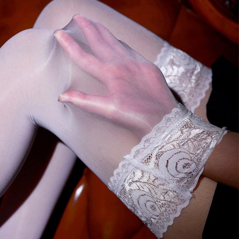 1Pair High Knee Transparent Long Socks Oil Glossy Stockings Elastic High Tube Socks Thigh High