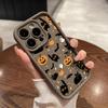 Чехол для телефона из силикона Soft TPU с рисунком кошки, тыквы и летучей мыши на Хэллоуин для iPhone 16 Pro Max 15 Plus 14 13 12 11 17 Air 16E Ударопрочный чехол