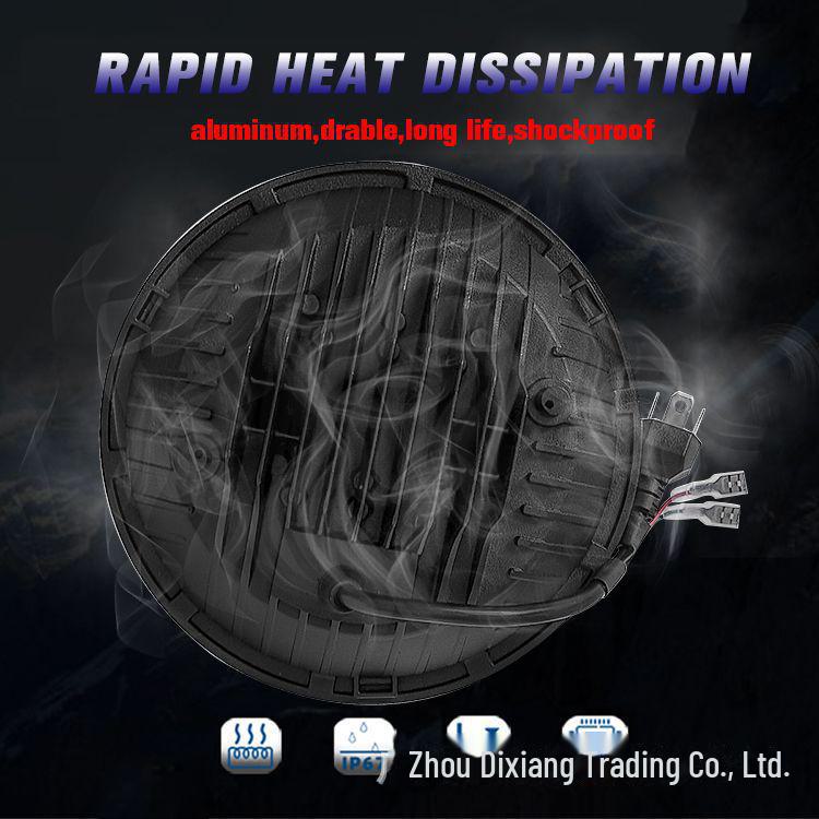 Harley 7-inch 60W Wrangler LED Headlights with Angel Eye Aperture