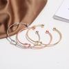 Fashion Love Knot Open Bangle Simple Adjustable Open Cuff Bangles Bridesmaid Proposal Gifts for Women Girls Wedding Jewelry