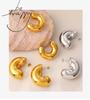 Стильные геометрические металлические серьги-полукольца