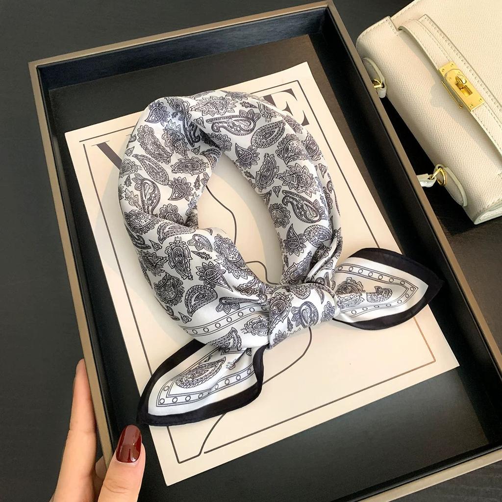 Scarf Silk Bandana Women Square Scarves Wrap Kerchief Spring Fashion Luxury High Quality Headband Hijab Shawls