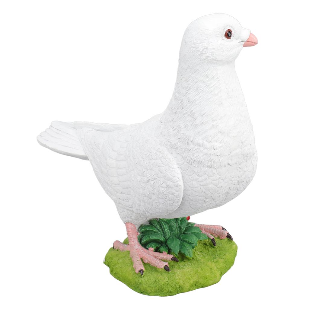Artificial White Doves Ornament High Simulation Resin White Feather Birds Ornaments for Garden Home Decoration Head