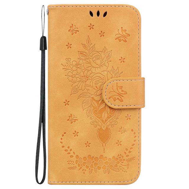Чехол-кошелек Funda A52s 5g, кожаный чехол-кошелек для Samsung Galaxy A22 A32 A12 A02s A52 A72 A82 A42, чехлы с цветочным принтом и бабочкой, раскладной чехол для телефона