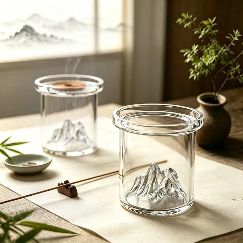 Metal Incense Plate Backflow Incense Burner Vintage Censer Glass Mountain Incense Burner Spa