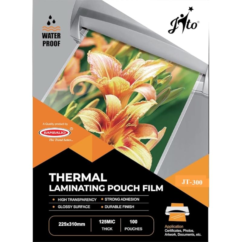 Jito Jt-300 Professional Thermal Laminating Pouch 310 X 450 Mm (A3 Size) - 125 Microns /100 Sheets