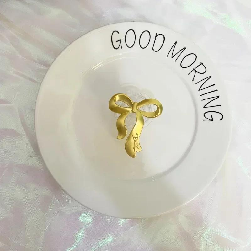 Милый чехол для телефона с бантом, наклейка на заднюю панель, корейский стиль инс, прозрачная складная подставка для телефона для iPhone Samsung Xiaomi, держатель с креплением на заднюю панель