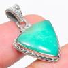 Natural Chrysoprase Gemstone 925 Solid Sterling Silver Gift Pendant 1.25" A0p09