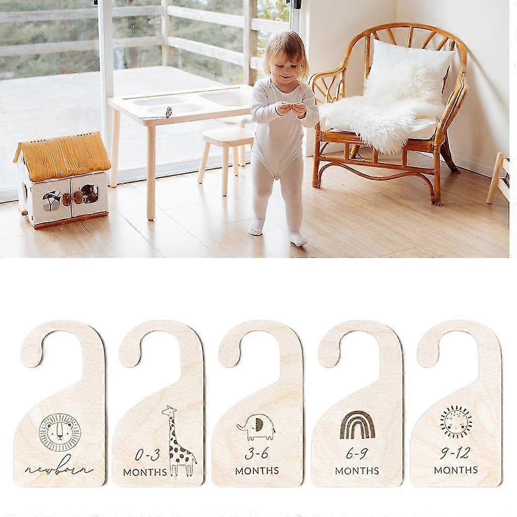 Wooden Baby Closet Dividers Clothes Organizers Newborn Growth Remembrance