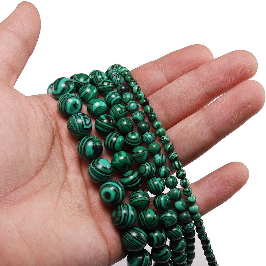 1 нить/лот 4, 6, 8, 10, 12 мм, полосатые бусины из малахитового камня, круглые свободные бусины-разделители для изготовления ювелирных изделий, ожерелья, браслеты «сделай сам»