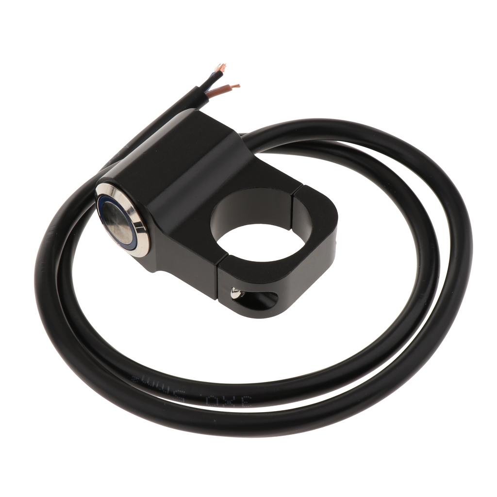12V Motorcycle ATV 1inch Handlebar Headlight Fog Light On Off Switch Waterproof 25mm - Stainless Steel Black Body