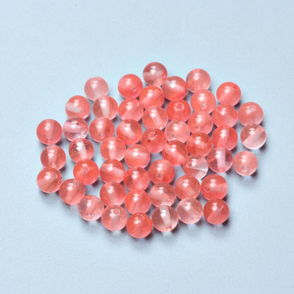 For Jewelry Making Beading Accessories Bracelets Round Watermelon Red Stone Handwork 60-20Pcs Natural Stone Loose Beads DIY Fashion 4-12mm  Beads