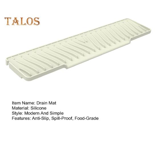Силиконовый коврик для слива воды для кухонной раковины, противоскользящий коврик для сбора воды с полосатыми канавками