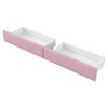 Upholstered 90x200 Daybed with USB Ports and LED Strip, with Desk and 2 Drawers, Pink
