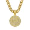Disc Letter Cuban Chain Pendant, Hip Hop Creative Personality Disc Pendant Necklace