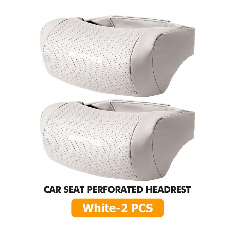 JYZ2   Car Neck Pillow Leather Pack Headrest Pain Relief Lumbar Pillow For Mercedes Benz AMG C180 C300 W124 W176 W177 C200 C260 GLC CLE